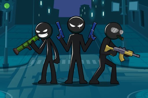 Stickman Team Return, join three courageous stick figures as they come together to stop a gang of robbers threatening the city of Detroit