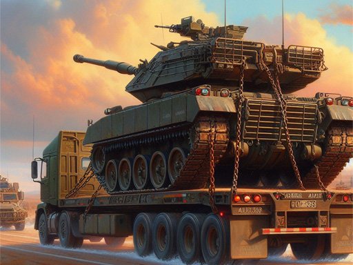 Embark on a thrilling journey in Tank Transporter, where you take charge of an armored convoy on a mission to deliver powerful tanks to the front lines.